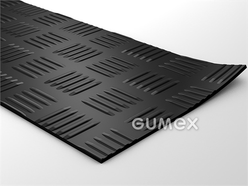 D70 A9506, 3mm, Breite 1400mm, 70°ShA, Hammermuster, SBR-NR, -10°C/+70°C, schwarz, 